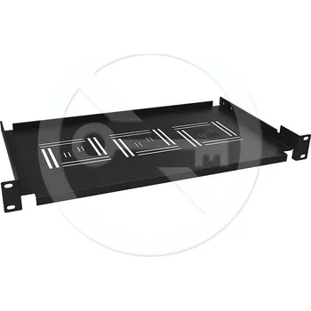 modulární přístroj a rozvaděč Solarix Solarix Police 19" 1U 250mm ukládací plato BK úchyt na přední lišty UP-02-B