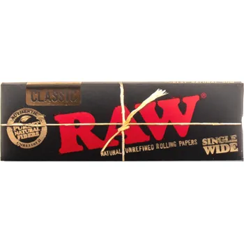 Krátké papírky RAW Black Single Wide