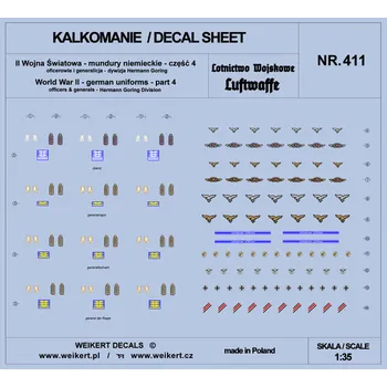 Plastikový model Weikert decals 1/35 German Uniforms WWII Hermann Goring div. pt.4