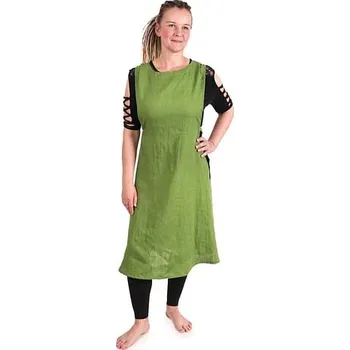 Karnevalový kostým imago Lněná dámská zástěra Lobelie - zelená, velikost L/XL