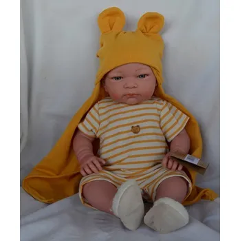 Panenka Realistické miminko - chlapeček - John v pruhovaném oblečku od firmy Lamagik (Realistická miminka ze Španělska)