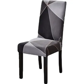 Potah na židli Potah na židle - Moderní tvary s černou a šedou