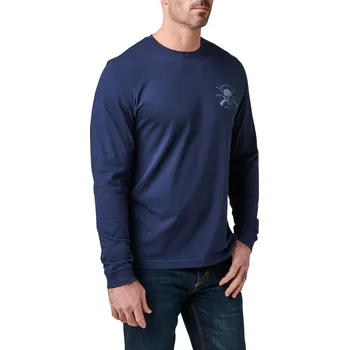 Pánské tričko Triko 5.11 Quiet Warrior L/S Tee - Pacific Navy M