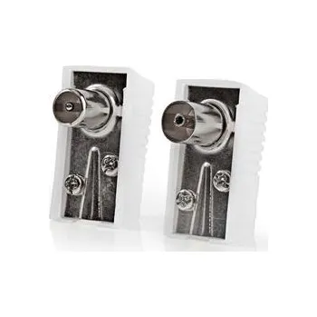 Elektrická zásuvka Nedis CSGB40995WT - IEC (Koaxiální) Konektor | Zástrčka + Zásuvka - Úhlový | 2 kusů | Bílá barva