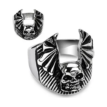 Prsten Šperky4U Ocelový prsten - lebka, vel. 67 - velikost 57 - OPR1306-67