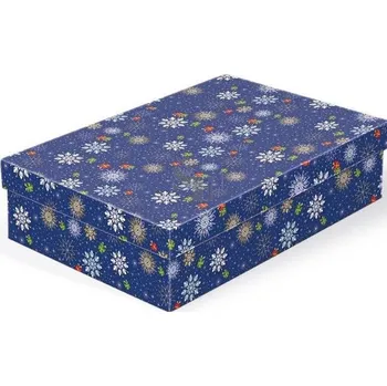 Dárková krabička Dárková krabička vánoční Vločky na modrém A-V001-B 26x17x6cm 5370664, MFP Paper