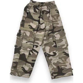 Chlapecké kalhoty Succes Chlapecké vojenské kalhoty s gumou v pase 01 Barva: Vojenská, Velikost: 98