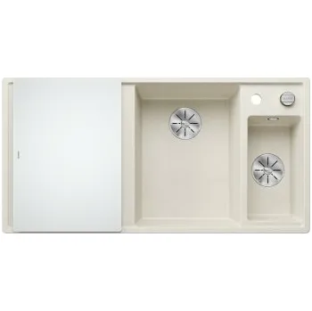 Granitový dřez Blanco AXIA III 6 S-F silgranit bílá soft dřez vpravo s ex, skl. deska, nerez miska - 527049 + ZÁRUKA 3 ROKY ZDARMA