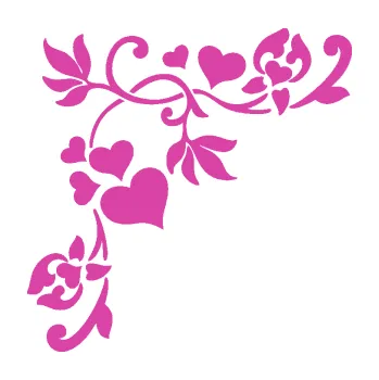 Samolepící dekorace SAMOLEPKA Květina dekor 042 levá rohová se srdíčky (16 - růžová) NA AUTO, NÁLEPKA, FÓLIE, POLEP, TUNING, VLASTNÍ TEXT, TISK, AUTOSAMOLEPKY.cz, POLEPY, OBRÁZEK, LOGO, SAMOLEPKY