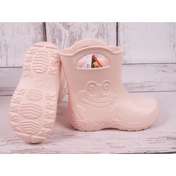 Dívčí holínky Holínky gumáčky Camminare žabka světle růžové velikost: 26/27