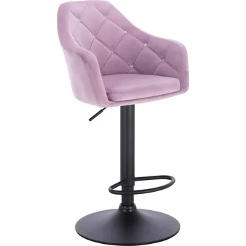 Barová židle Barová židle Hamar Diamonds velur na černém talíři - fialový vřes
