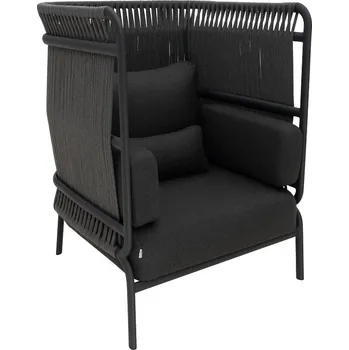 Zahradní sestava Černé látkové zahradní křeslo No.106 Mindo s bočním výpletem