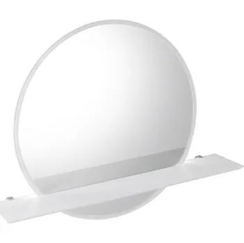 Zrcadlo SAPHO VISO kulaté zrcadlo s LED osvětlením a policí ø 70cm, bílá mat