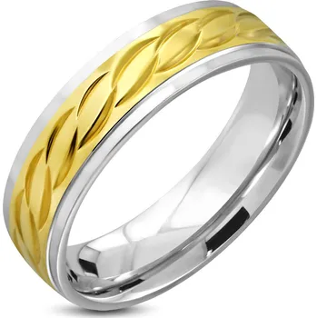 Prsten Šperky4U Ocelový prsten zlacený, šíře 6 mm - velikost 64 - OPR1807-6-64