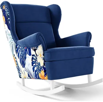 Křeslo Houpací křeslo Lorenzo - Modrá Barva nožiček: Bílá