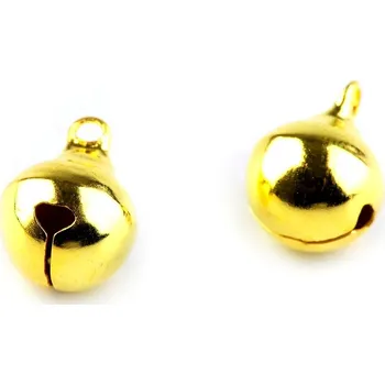 Vánoční dekorace Pro Háčkování Rolnička kovová 20 mm zlatá s pevným očkem