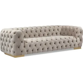 Pohovka Čalouněné křeslo CHASS 3 VELVET béžová/zlatá