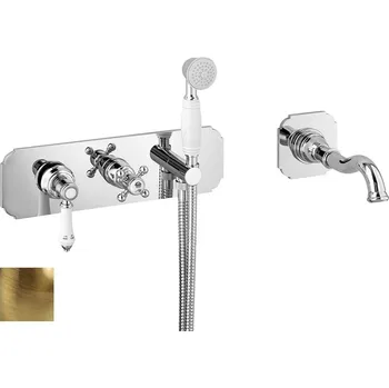 Vodovodní baterie SAPHO VIENNA podomítková vanová baterie s hubicí a ruční sprchou, 2 výstupy, bronz