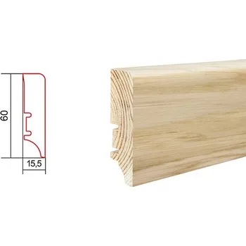 Podlahová lišta Barlinek P6P P6P02031A Jasan lak bílý soklová lišta | cena za bm