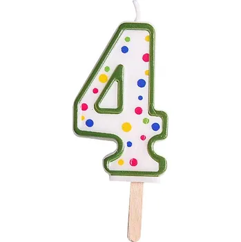 Dortová svíčka PME Dortová svíčka číslo zelená 63 mm – 4