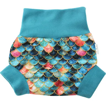 Plenkové kalhoty Breberky Natahovací svrchní kalhotky PUL - Třpytivé šupiny VELIKOST: XL (12-18kg)