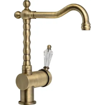 SAPHO KIRKÉ CRYSTAL stojánková dřezová baterie, páčka krystal, bronz