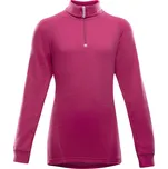 Dětské tričko DEVOLD DUO ACTIVE JUNIOR ZIP NECK CERISE