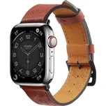 OEM Kožený řemínek k Apple Watch 1/2/3/4/5/6/7/8/9/SE - 38/40/41mm červený
