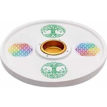 Aroma lampa Stojánek na vonné tyčinky a kužely Květina a Strom života 14 cm