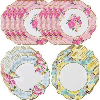 Party nádobí Wrimes Cosmetics Ltd. TALÍŘE papírové Vintage Floral 20 cm 12 ks