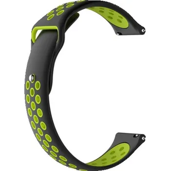 Řemínek na hodinky BSTRAP | Bstrap Silicone Sport reminek na Samsung Galaxy Watch Active 2 40/44mm, black/green (SXI001C0102)