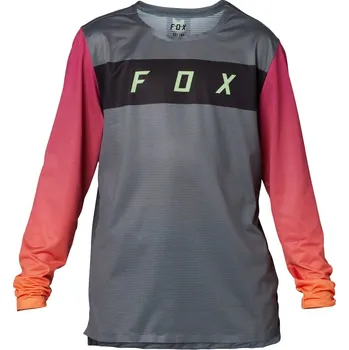 Cyklistické kalhoty Dětský cyklistický dres Fox Yth Flexair Ls Jersey Pewter