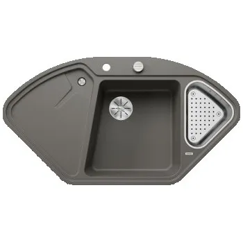 Granitový dřez Blanco DELTA II InFino Silgranit šedá vulkán s excentrem přísluš. ano - 527238 + ZÁRUKA 3 ROKY ZDARMA