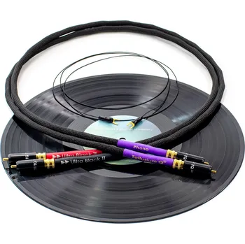 Audio kabel Tellurium Q Ultra Black II PHONO RCA 2m (Vysoce kvalitní gramofonový kabel, délka 2m)