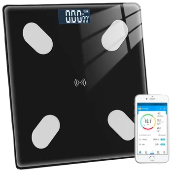 Osobní váha Bluetooth chytrá osobní váha s teploměrem a LED displejem do 180kg