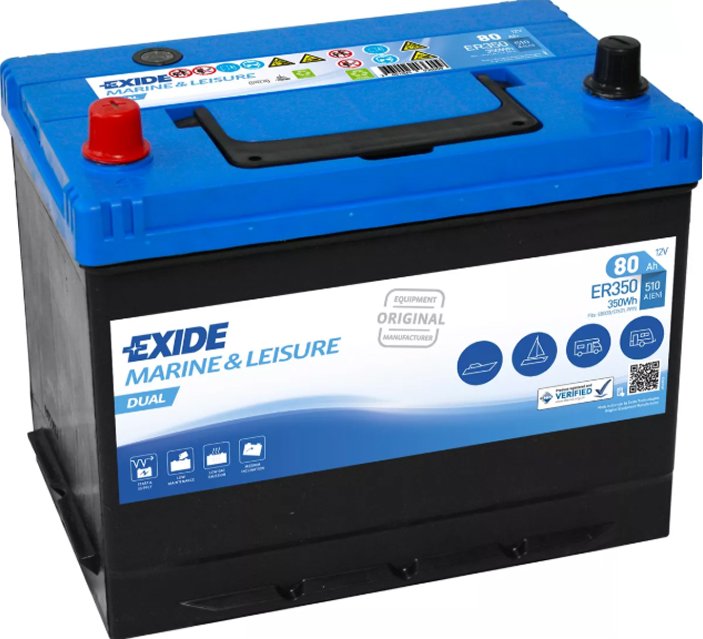 Baterie EXIDE DUAL 80Ah 12V ER350