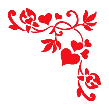 Samolepící dekorace SAMOLEPKA Květina dekor 042 pravá rohová se srdíčky (10 - červená) NA AUTO, NÁLEPKA, FÓLIE, POLEP, TUNING, VLASTNÍ TEXT, TISK, AUTOSAMOLEPKY.cz, POLEPY, OBRÁZEK, LOGO, SAMOLEPKY