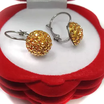 Souprava šperků Náušnice mechanické se šatony barvy Sunrise chirurgická ocel VL 403