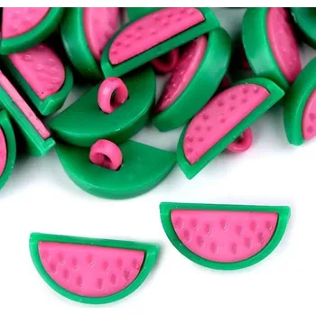 Knoflík Knoflík plastový, meloun, 20x9mm