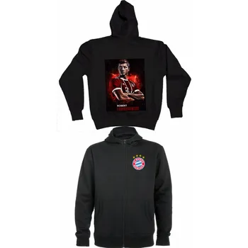 Chlapecká mikina Mikina na zip Robert Lewandowski Barva: černá, Velikost: 122/128 - 7/8let