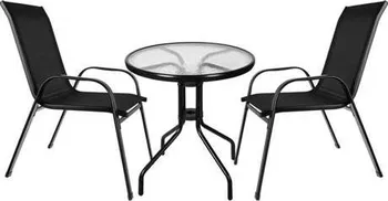 Zahradní sestava Set balkonového nábytku stůl + 2 židle 23461 černý