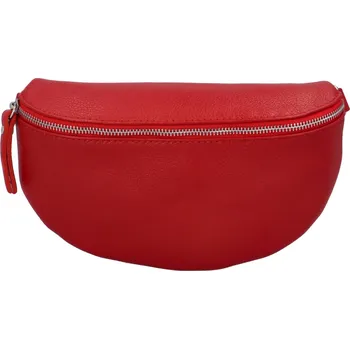 Kabelka Dámská kožená ledvinka červená - ItalY Tasaia červená