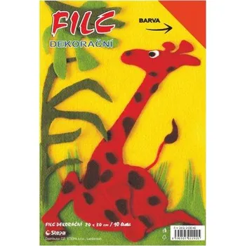 Kancelářský papír Dekorační filc 20 x 30 cm, barevná plsť, 10ks, oranžový