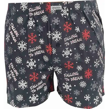 Trenýrky Andrie PS 5684 šedé vánoční pánské trenýrky Barva: šedá tmavá, Velikost: 2XL