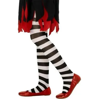 Dámské punčochy Dětské punčocháče pruhované (6-12 let) - Černá a bílá