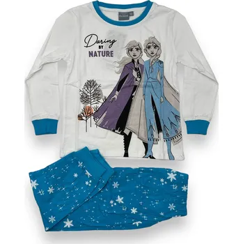Dívčí pyžamo Dívčí modré pyžamo s dlouhým rukávem Ledové králoství FROZEN Barva: Bílá, Velikost: 128