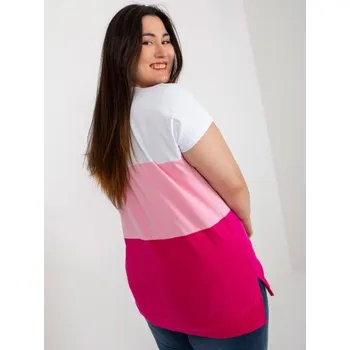 Dámská halenka Dámská halenka z bavlny plus size JOELLA bílo-růžová