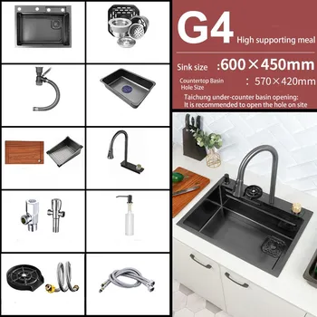 Nerezový dřez OEM Kitchen Sink Rozměry: 60x45cm-G4