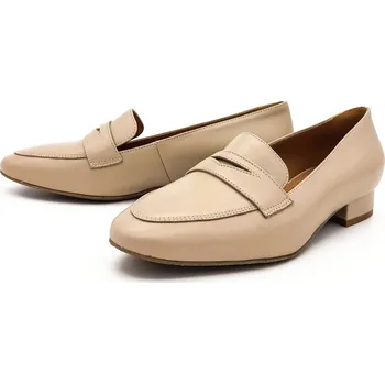 Dámské mokasíny Dámské kožené mokasíny 6182-0023 ACORD béžové Barva: béžová, Velikost: 40