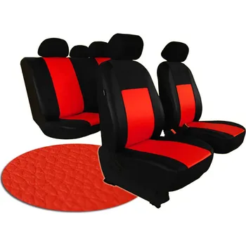 Ochranný autopotah Autopotahy NISSAN PULSAR, se zadní loketní opěrkou, od r.2014, PELLE kůže červené